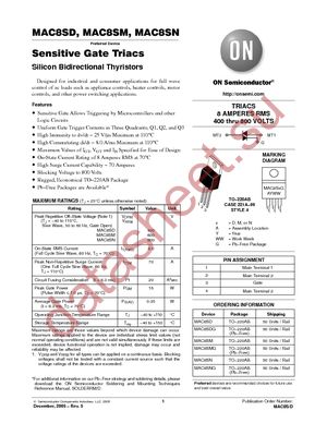 MAC8SDG datasheet  